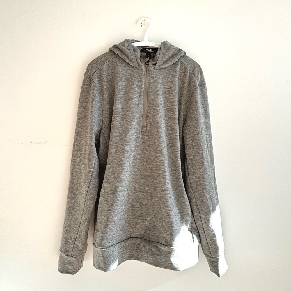 RLX Ralph Lauren Tech Wool Jersey Knit Half Zip Hoodie Men’s Size Medium